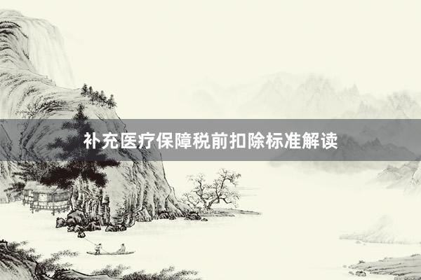 补充医疗保障税前扣除标准解读